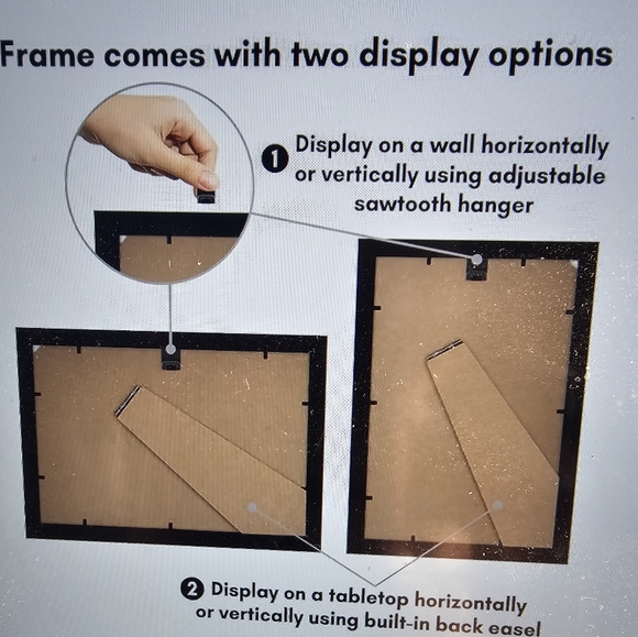 Americanflat Black Picture Frame Bundle of Qty 2 New In Package 8x12 & 8x16 - Picture 7 of 8